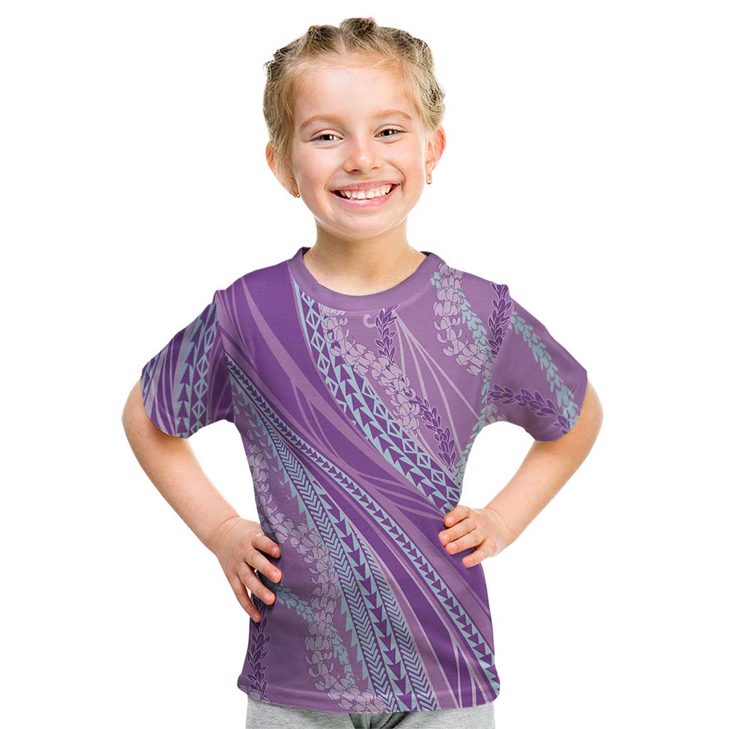 Polynesian Puakeniken Pikake Twisted Lei Kid T Shirt Amethys LT7 Amethys - Polynesian Pride