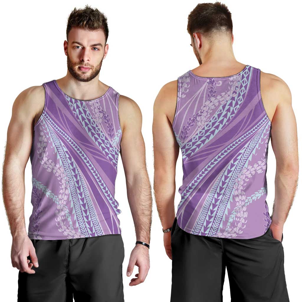 Polynesian Puakeniken Pikake Twisted Lei Men Tank Top Amethys LT7 - Polynesian Pride