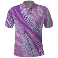 Polynesian Puakeniken Pikake Twisted Lei Polo Shirt Amethys LT7 Amethys - Polynesian Pride