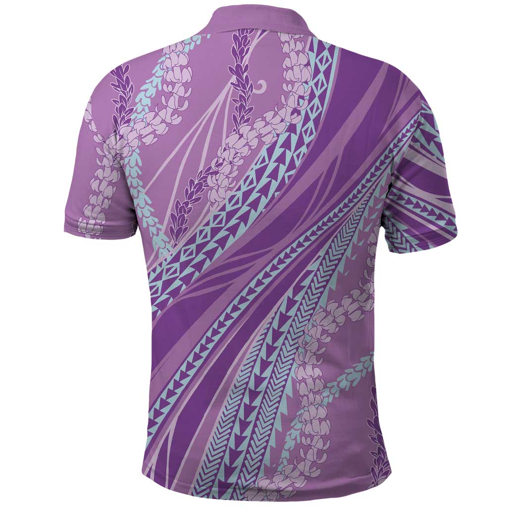 Polynesian Puakeniken Pikake Twisted Lei Polo Shirt Amethys LT7 - Polynesian Pride