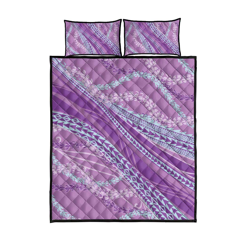 Polynesian Puakeniken Pikake Twisted Lei Quilt Bed Set Amethys - Polynesian Pride