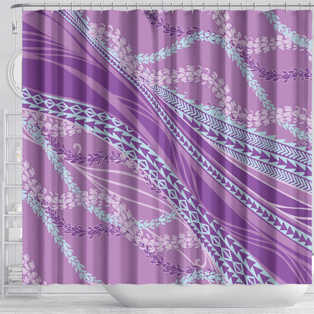 Polynesian Puakeniken Pikake Twisted Lei Shower Curtain Amethys LT7 - Polynesian Pride
