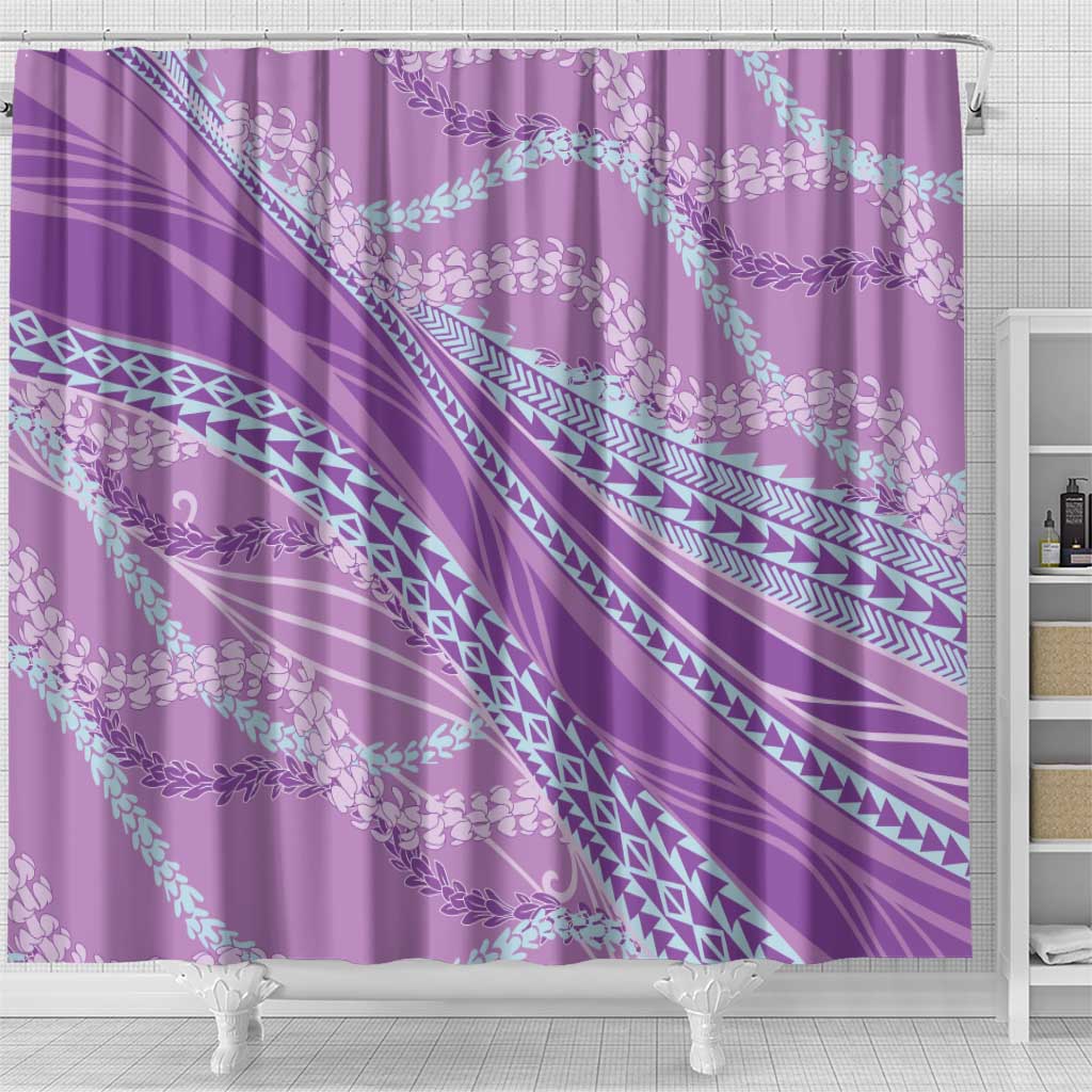 Polynesian Puakeniken Pikake Twisted Lei Shower Curtain Amethys LT7 - Polynesian Pride
