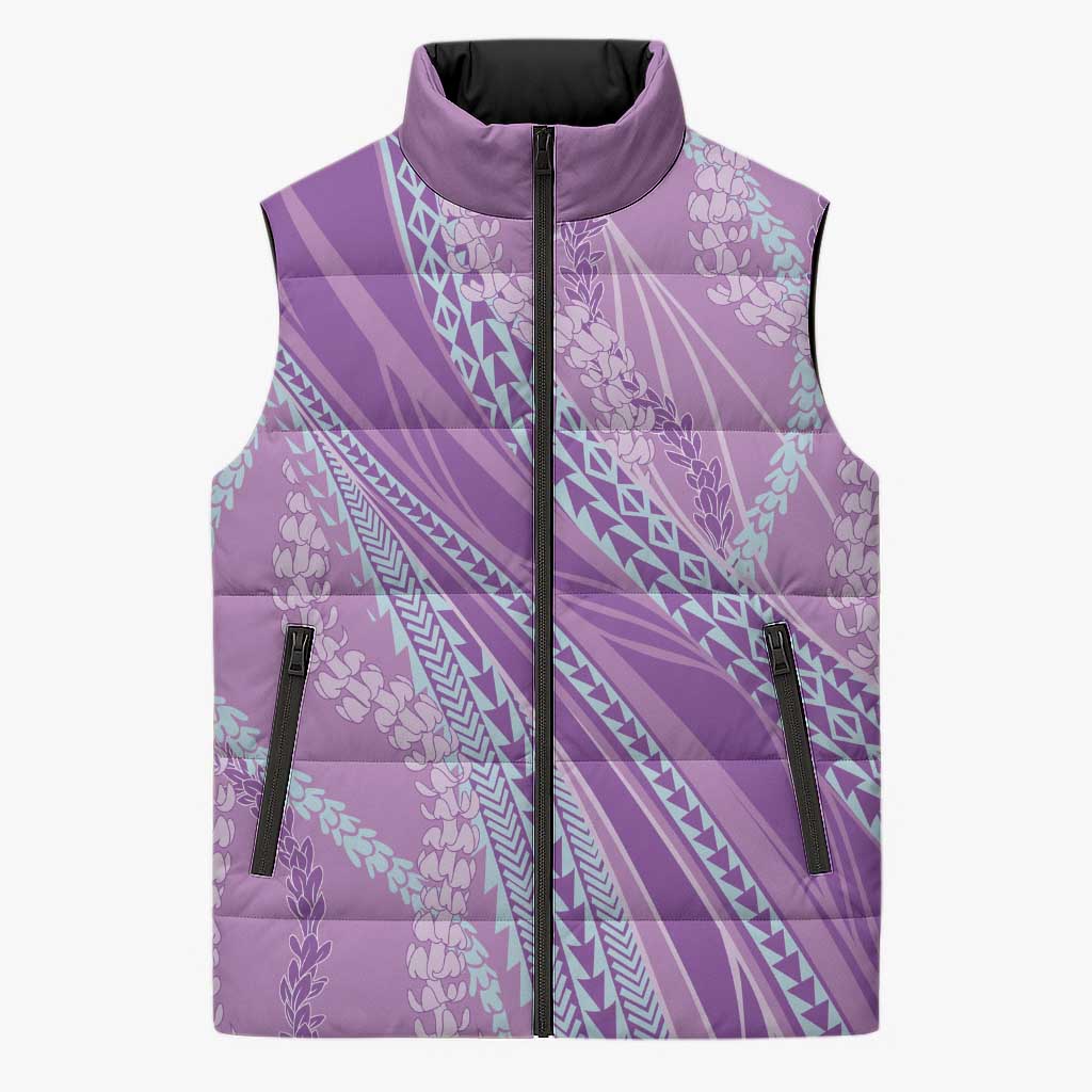 Polynesian Puakeniken Pikake Twisted Lei Sleeveless Puffer Jacket Amethys - Polynesian Pride