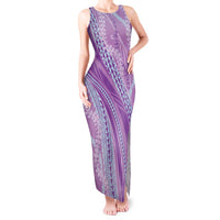 Polynesian Puakeniken Pikake Twisted Lei Tank Maxi Dress Amethys LT7 Women Amethys - Polynesian Pride