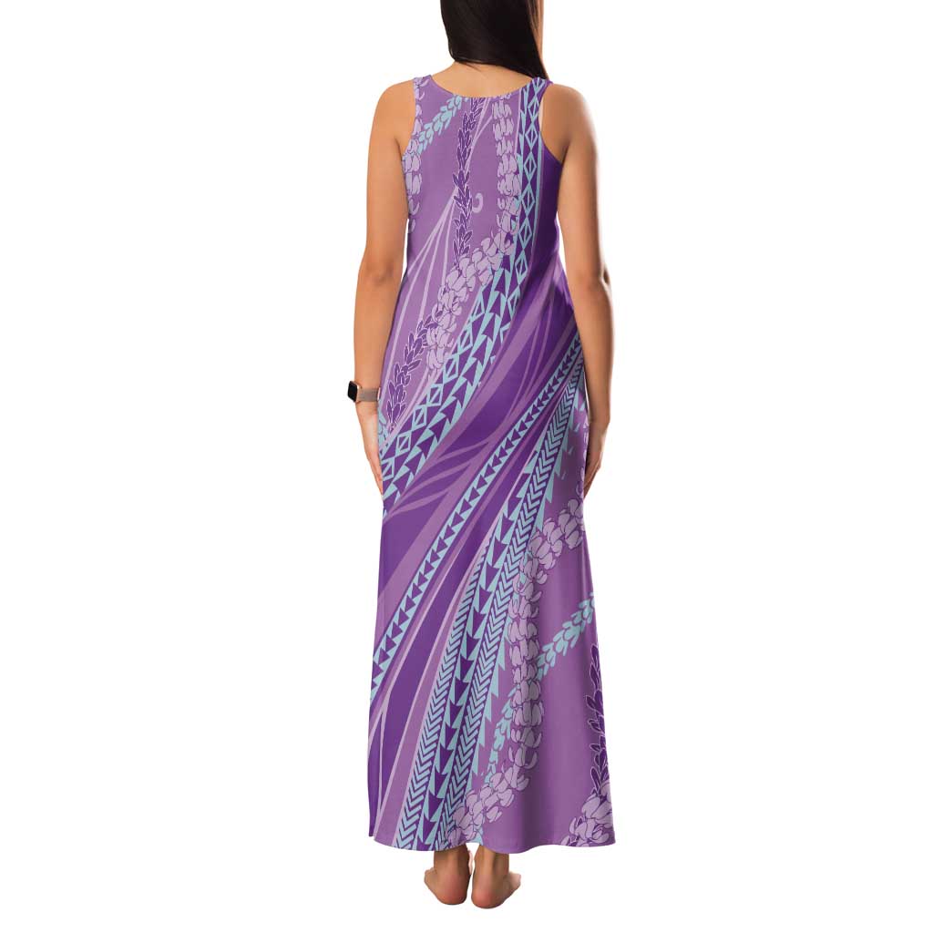 Polynesian Puakeniken Pikake Twisted Lei Tank Maxi Dress Amethys LT7 - Polynesian Pride