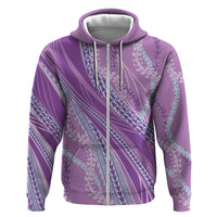 Polynesian Puakeniken Pikake Twisted Lei Zip Hoodie Amethys LT7 Zip Hoodie Amethys - Polynesian Pride