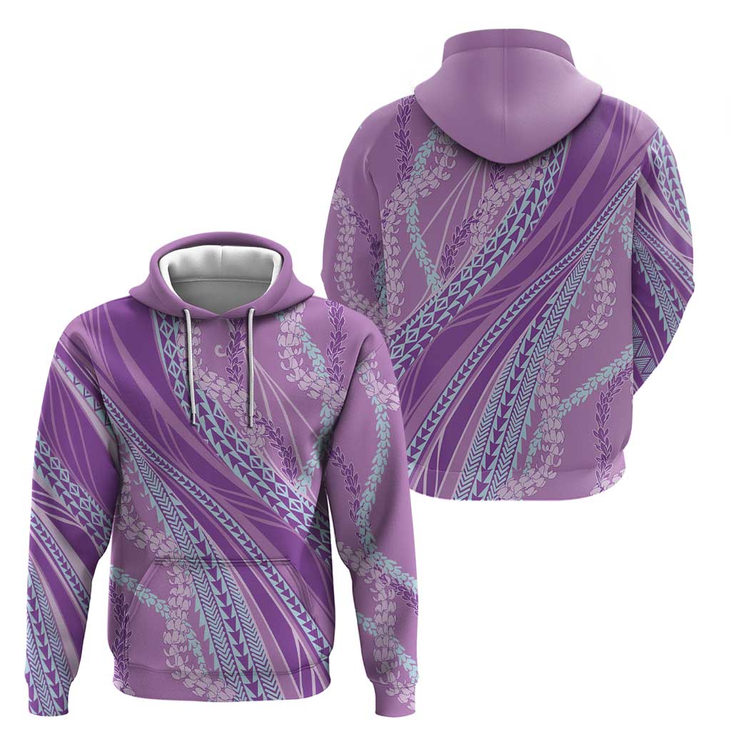 Polynesian Puakeniken Pikake Twisted Lei Zip Hoodie Amethys LT7 - Polynesian Pride