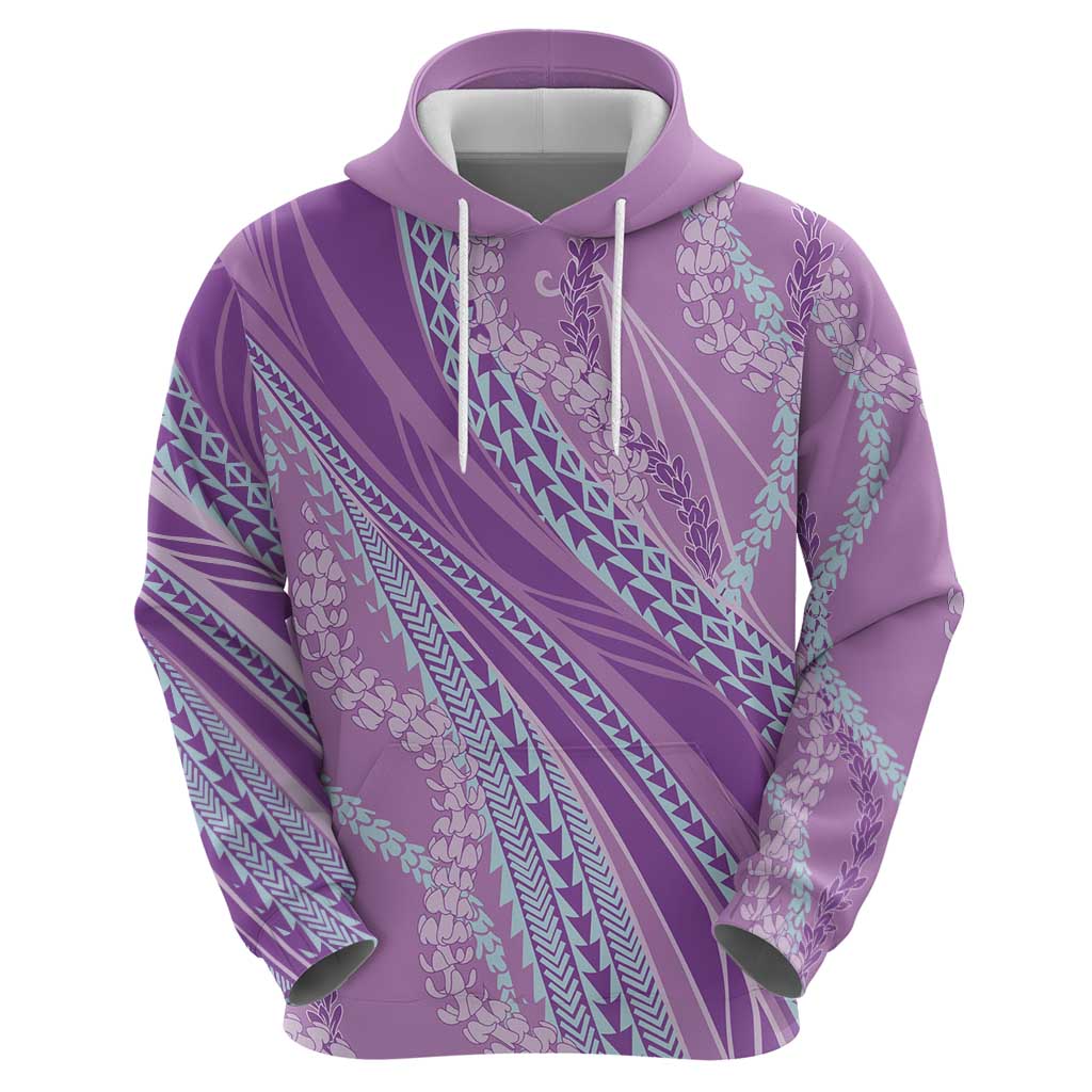 Polynesian Puakeniken Pikake Twisted Lei Zip Hoodie Amethys LT7 - Polynesian Pride