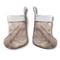 Polynesian Puakeniken Pikake Twisted Lei Christmas Stocking Beige - Polynesian Pride
