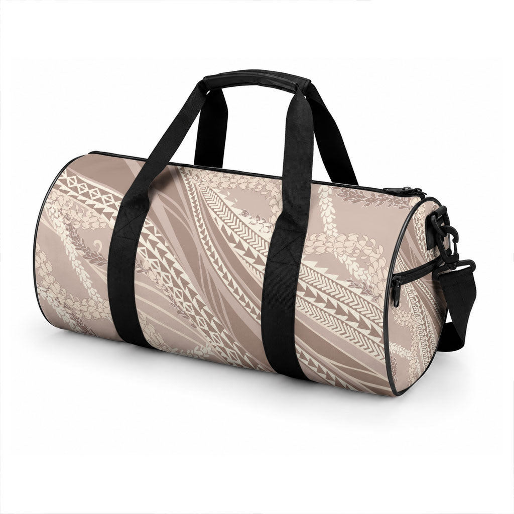 Polynesian Puakeniken Pikake Twisted Lei Duffle Bag Beige