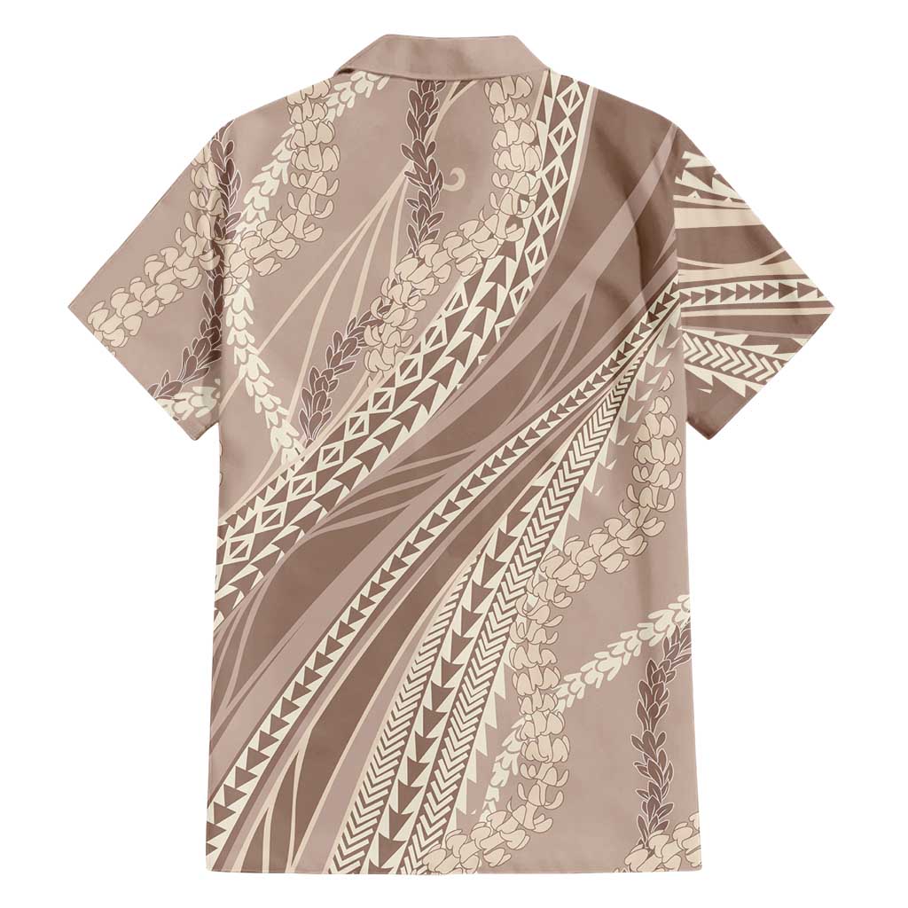 Polynesian Puakeniken Pikake Twisted Lei Hawaiian Shirt Beige - Polynesian Pride