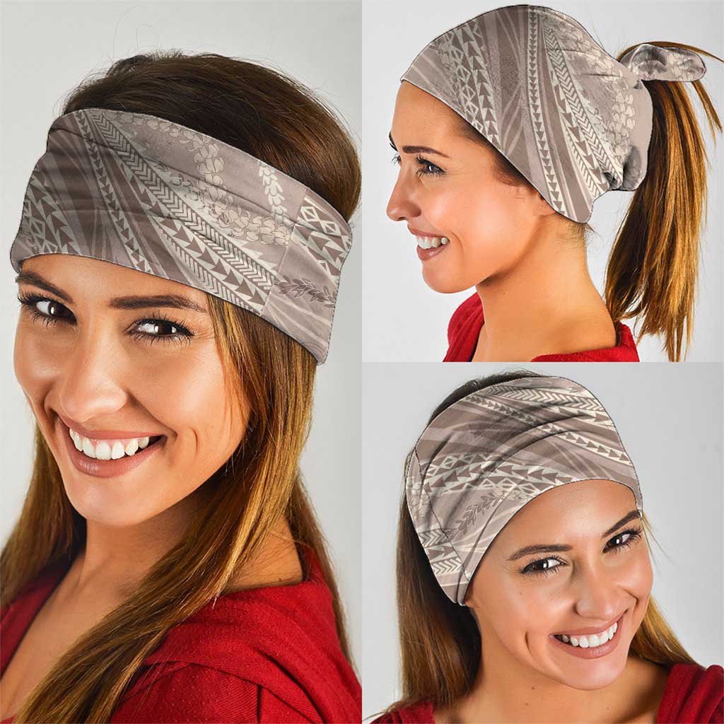 Polynesian Puakeniken Pikake Twisted Lei Neck Gaiter Beige - Polynesian Pride