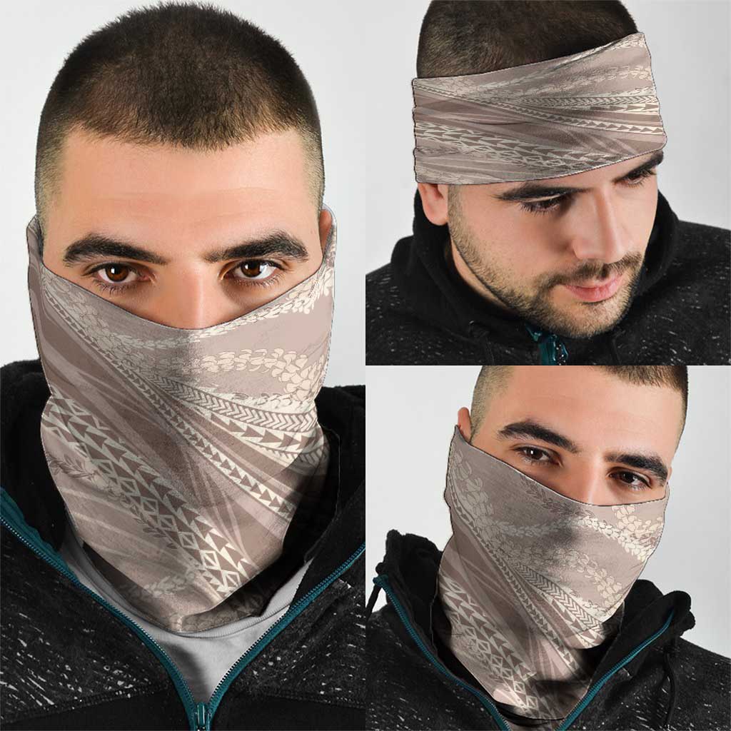 Polynesian Puakeniken Pikake Twisted Lei Neck Gaiter Beige - Polynesian Pride