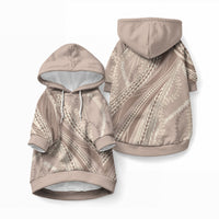 Polynesian Puakeniken Pikake Twisted Lei Pet Hoodie Beige