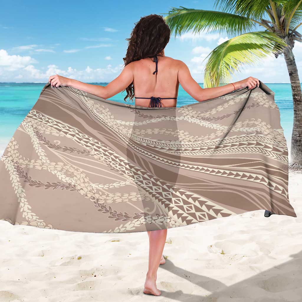 Polynesian Puakeniken Pikake Twisted Lei Sarong Beige - Polynesian Pride