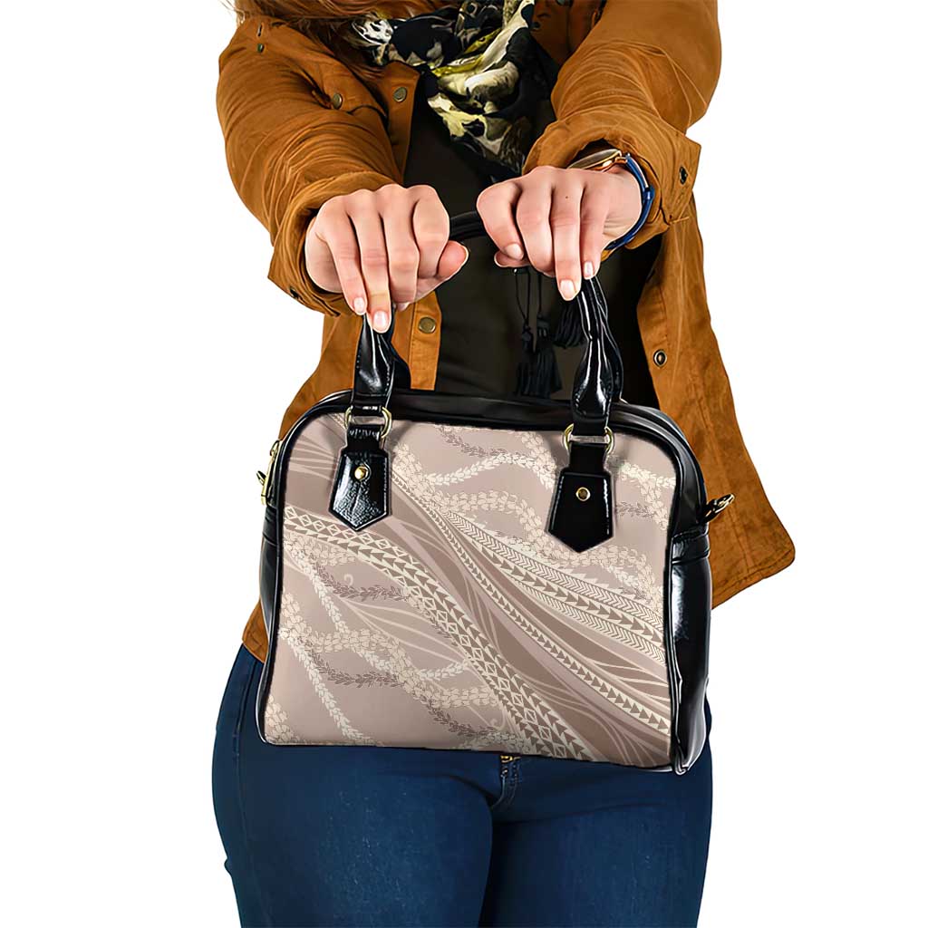 Polynesian Puakeniken Pikake Twisted Lei Shoulder Handbag Beige - Polynesian Pride