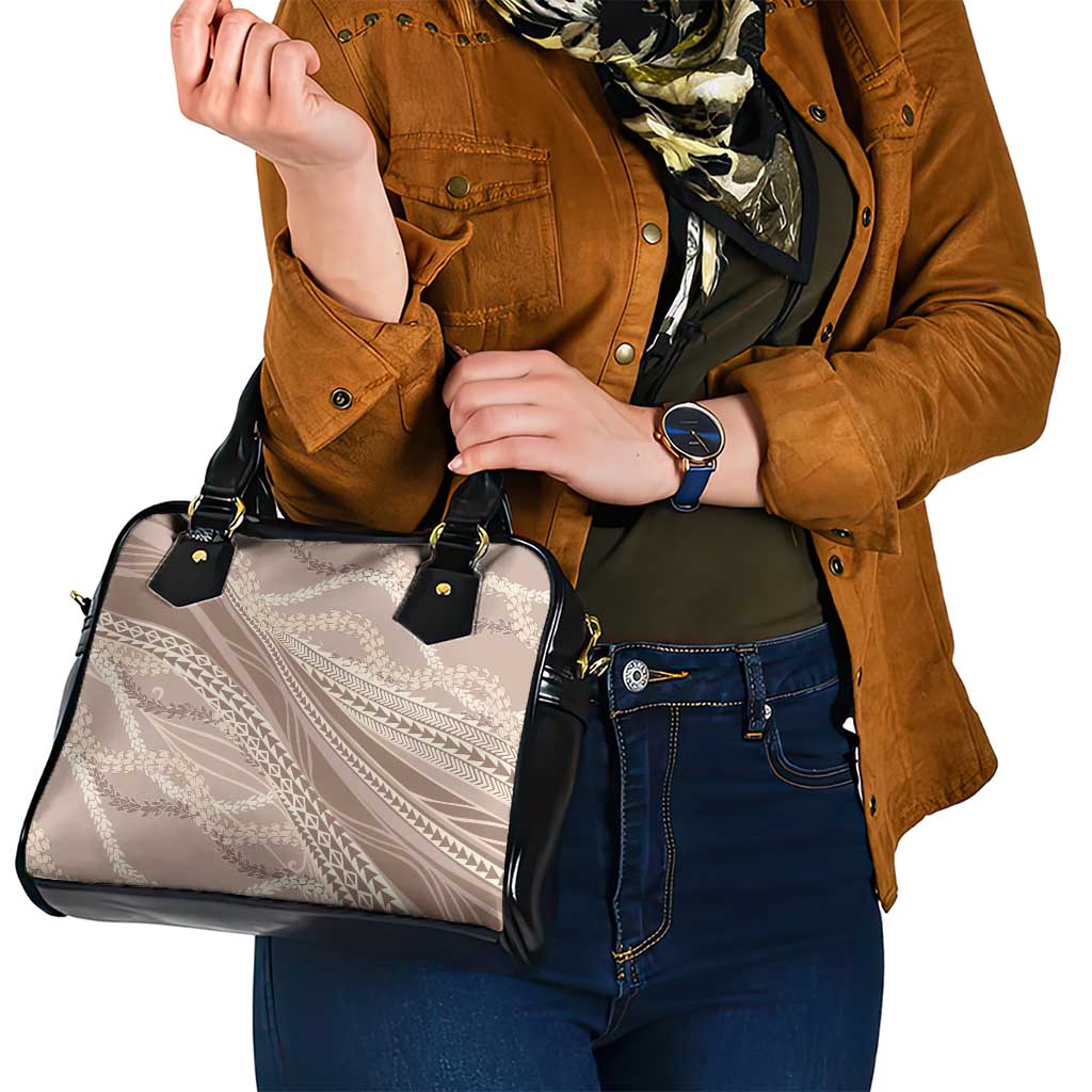Polynesian Puakeniken Pikake Twisted Lei Shoulder Handbag Beige - Polynesian Pride