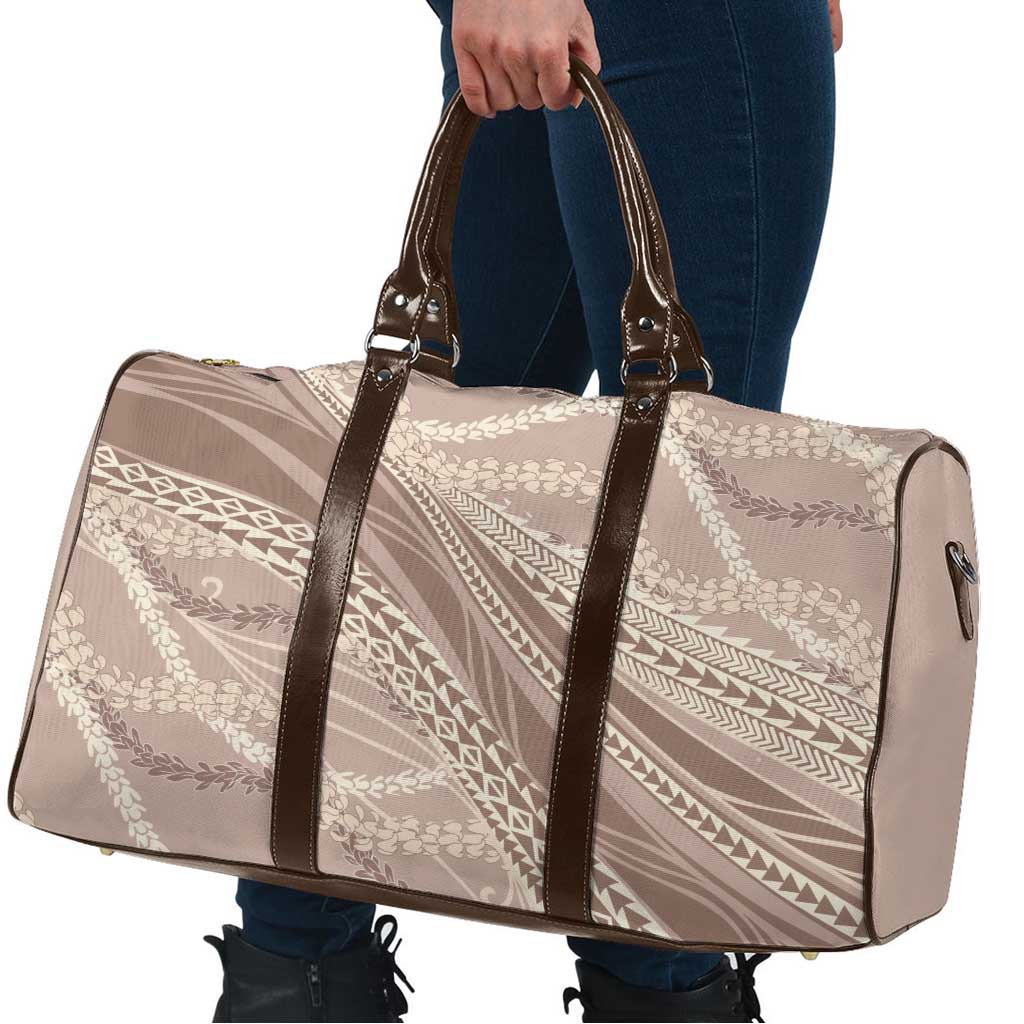 Polynesian Puakeniken Pikake Twisted Lei Travel Bag Beige LT7 - Polynesian Pride