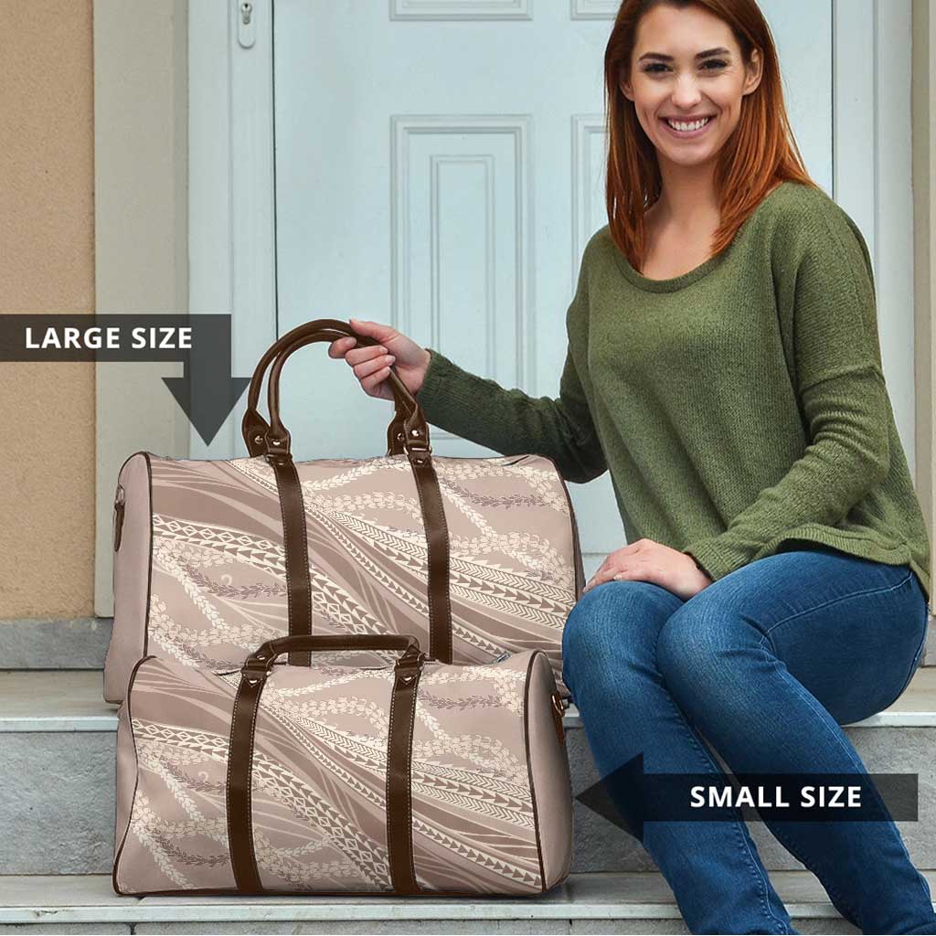 Polynesian Puakeniken Pikake Twisted Lei Travel Bag Beige LT7 - Polynesian Pride