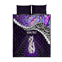 Personalised New Zealand Maori Quilt Bed Set Manaia Paua Shell Purple LT7 Purple - Polynesian Pride