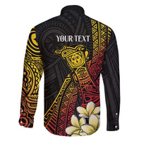 Personalized Papua New Guinea Family Matching Off The Shoulder Long Sleeve Dress and Hawaiian Shirt Kundu Drum Carving Motifs LT7 - Polynesian Pride