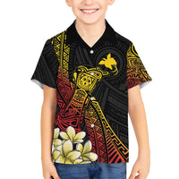 Personalized Papua New Guinea Family Matching Off Shoulder Maxi Dress and Hawaiian Shirt Kundu Drum Carving Motifs LT7 Son's Shirt Black - Polynesian Pride