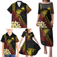 Personalized Papua New Guinea Family Matching Puletasi and Hawaiian Shirt Kundu Drum Carving Motifs LT7 - Polynesian Pride