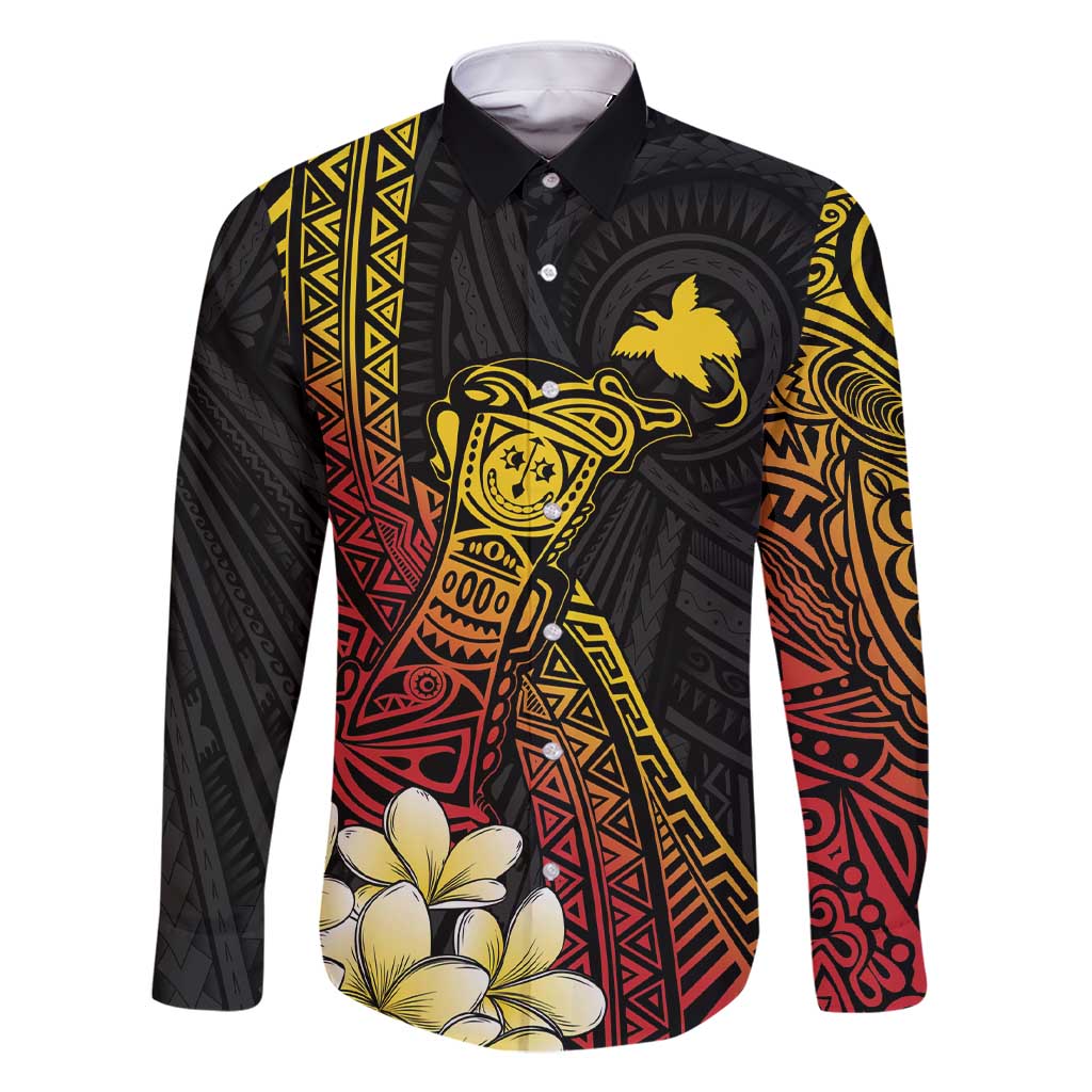 Personalized Papua New Guinea Family Matching Short Sleeve Bodycon Dress and Hawaiian Shirt Kundu Drum Carving Motifs LT7 Dad's Shirt - Long Sleeve Black - Polynesian Pride