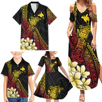 Personalized Papua New Guinea Family Matching Summer Maxi Dress and Hawaiian Shirt Kundu Drum Carving Motifs LT7 - Polynesian Pride