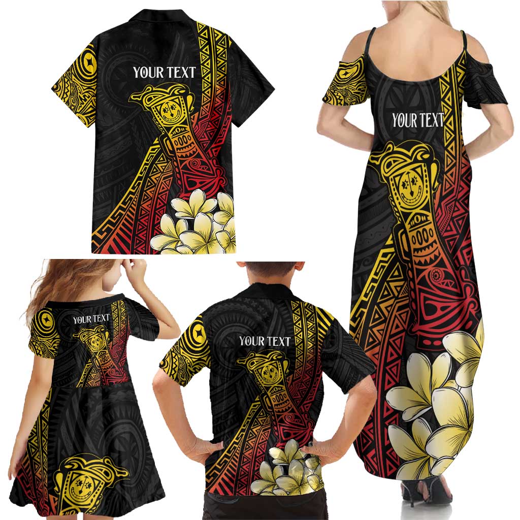 Personalized Papua New Guinea Family Matching Summer Maxi Dress and Hawaiian Shirt Kundu Drum Carving Motifs LT7 - Polynesian Pride