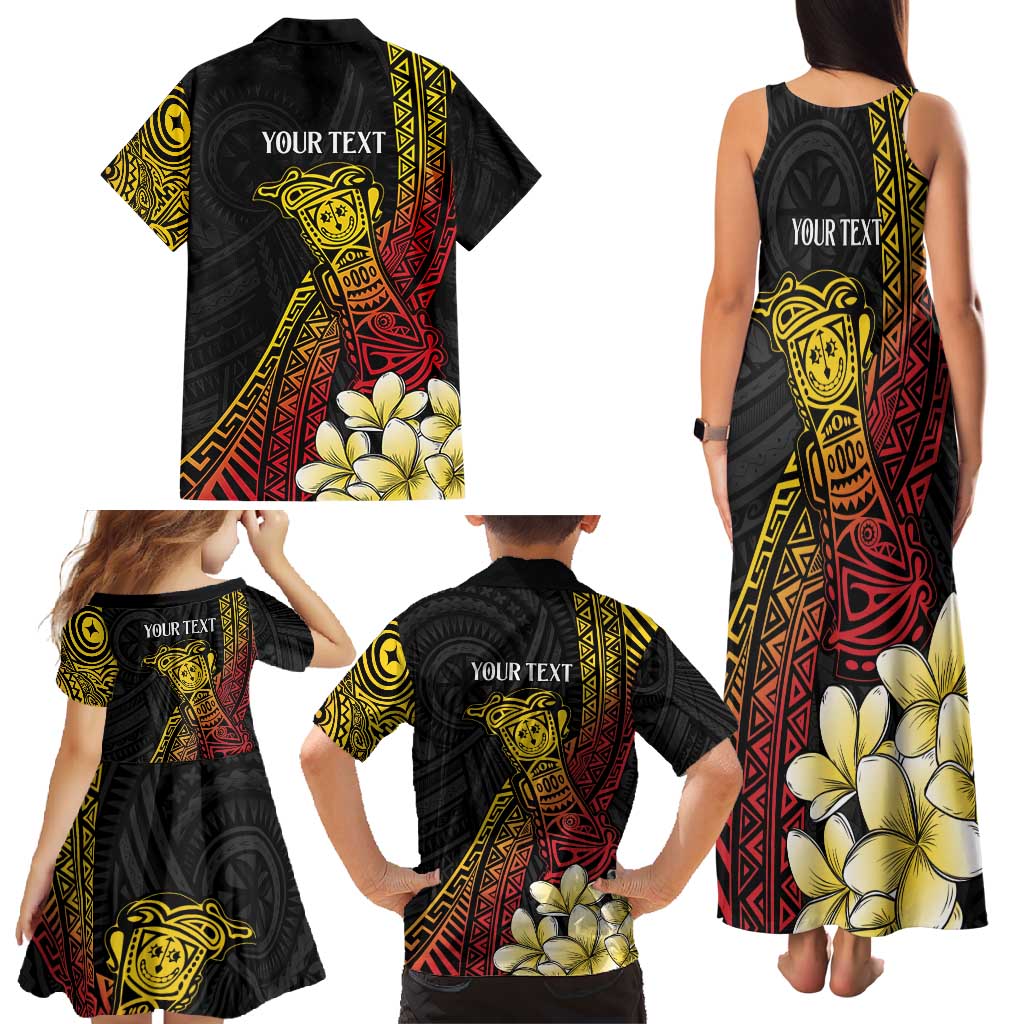 Personalized Papua New Guinea Family Matching Tank Maxi Dress and Hawaiian Shirt Kundu Drum Carving Motifs LT7 - Polynesian Pride