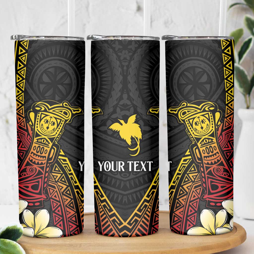 Personalized Papua New Guinea Skinny Tumbler Kundu Drum Carving Motifs LT7 - Polynesian Pride