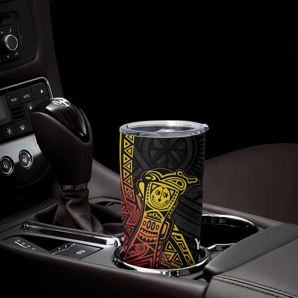 Personalized Papua New Guinea Tumbler Cup Kundu Drum Carving Motifs