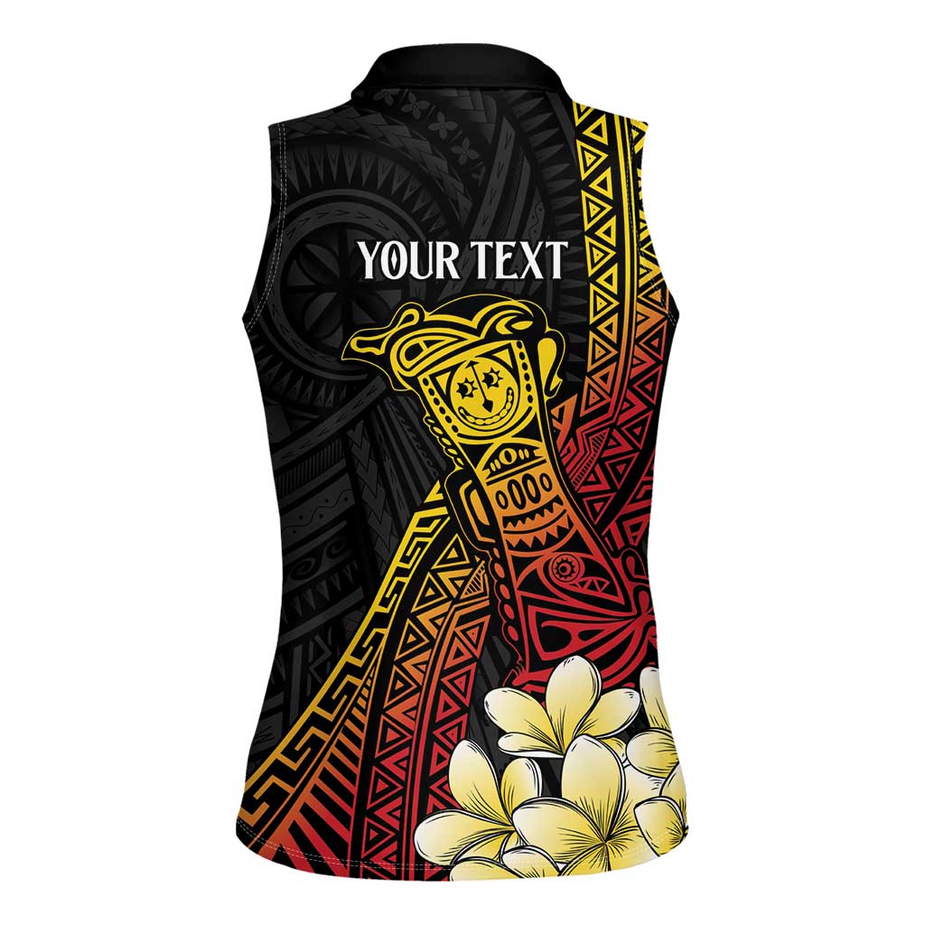 Personalized Papua New Guinea Women Sleeveless Polo Shirt Kundu Drum Carving Motifs LT7 - Polynesian Pride