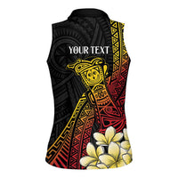 Personalized Papua New Guinea Women Sleeveless Polo Shirt Kundu Drum Carving Motifs LT7 - Polynesian Pride