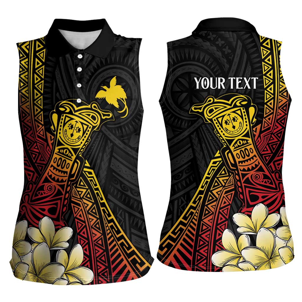 Personalized Papua New Guinea Women Sleeveless Polo Shirt Kundu Drum Carving Motifs LT7 - Polynesian Pride