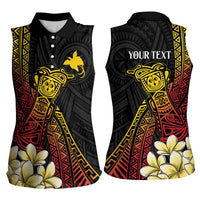Personalized Papua New Guinea Women Sleeveless Polo Shirt Kundu Drum Carving Motifs LT7 - Polynesian Pride