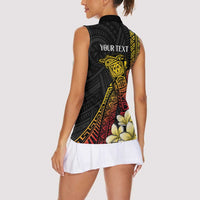 Personalized Papua New Guinea Women Sleeveless Polo Shirt Kundu Drum Carving Motifs LT7 - Polynesian Pride