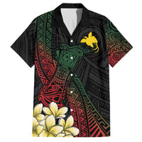 Personalized Papua New Guinea Family Matching Off The Shoulder Long Sleeve Dress and Hawaiian Shirt Kundu Drum Motifs - Sepik Colors LT7 - Polynesian Pride