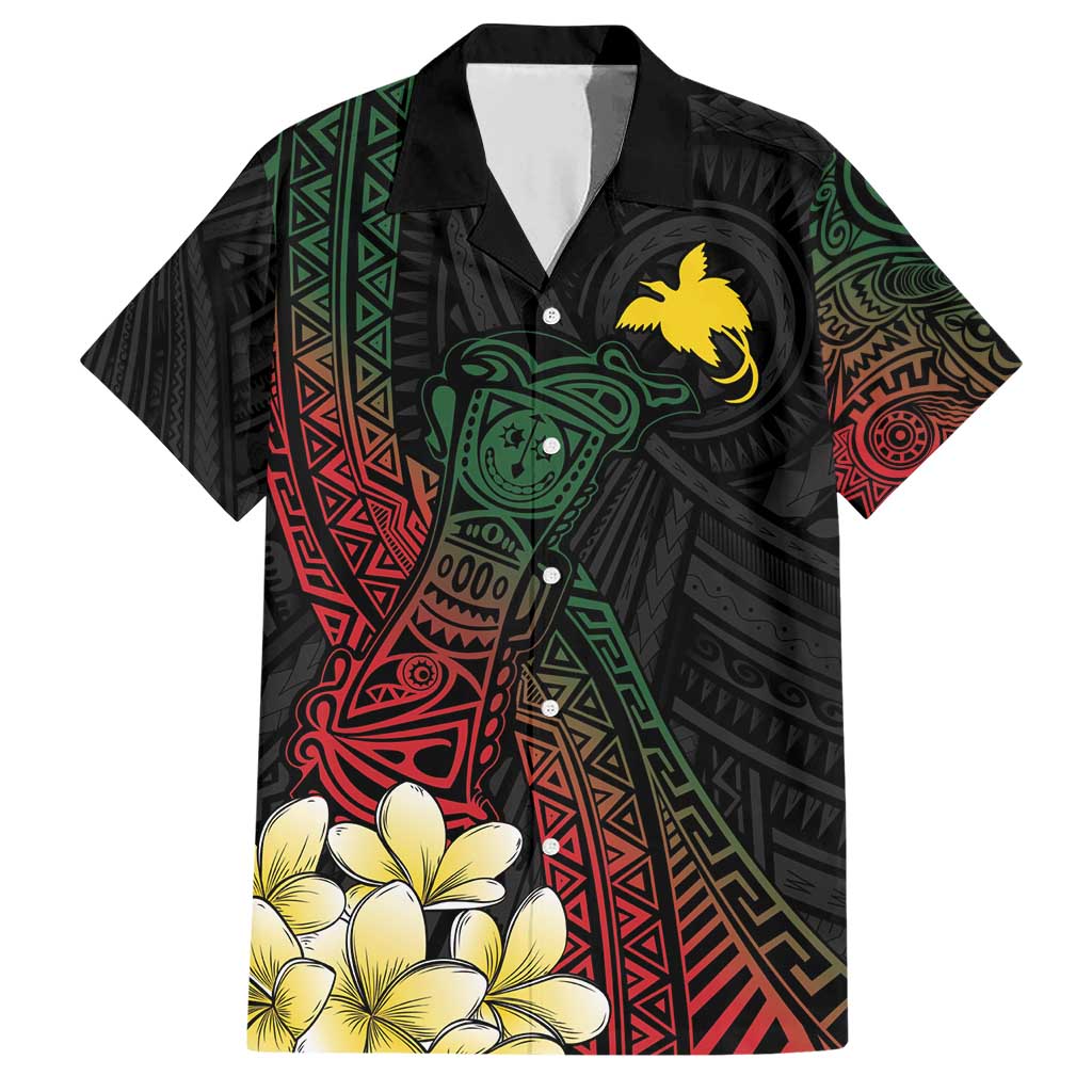 Personalized Papua New Guinea Family Matching Short Sleeve Bodycon Dress and Hawaiian Shirt Kundu Drum Motifs - Sepik Colors LT7 Dad's Shirt - Short Sleeve Black - Polynesian Pride