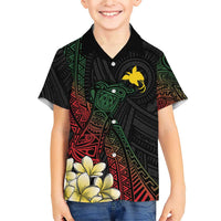 Personalized Papua New Guinea Family Matching Short Sleeve Bodycon Dress and Hawaiian Shirt Kundu Drum Motifs - Sepik Colors LT7 Son's Shirt Black - Polynesian Pride