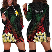 Personalized Papua New Guinea Hoodie Dress Kundu Drum Motifs - Sepik Colors LT7 - Polynesian Pride