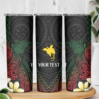 Personalized Papua New Guinea Skinny Tumbler Kundu Drum Motifs - Sepik Colors LT7 - Polynesian Pride