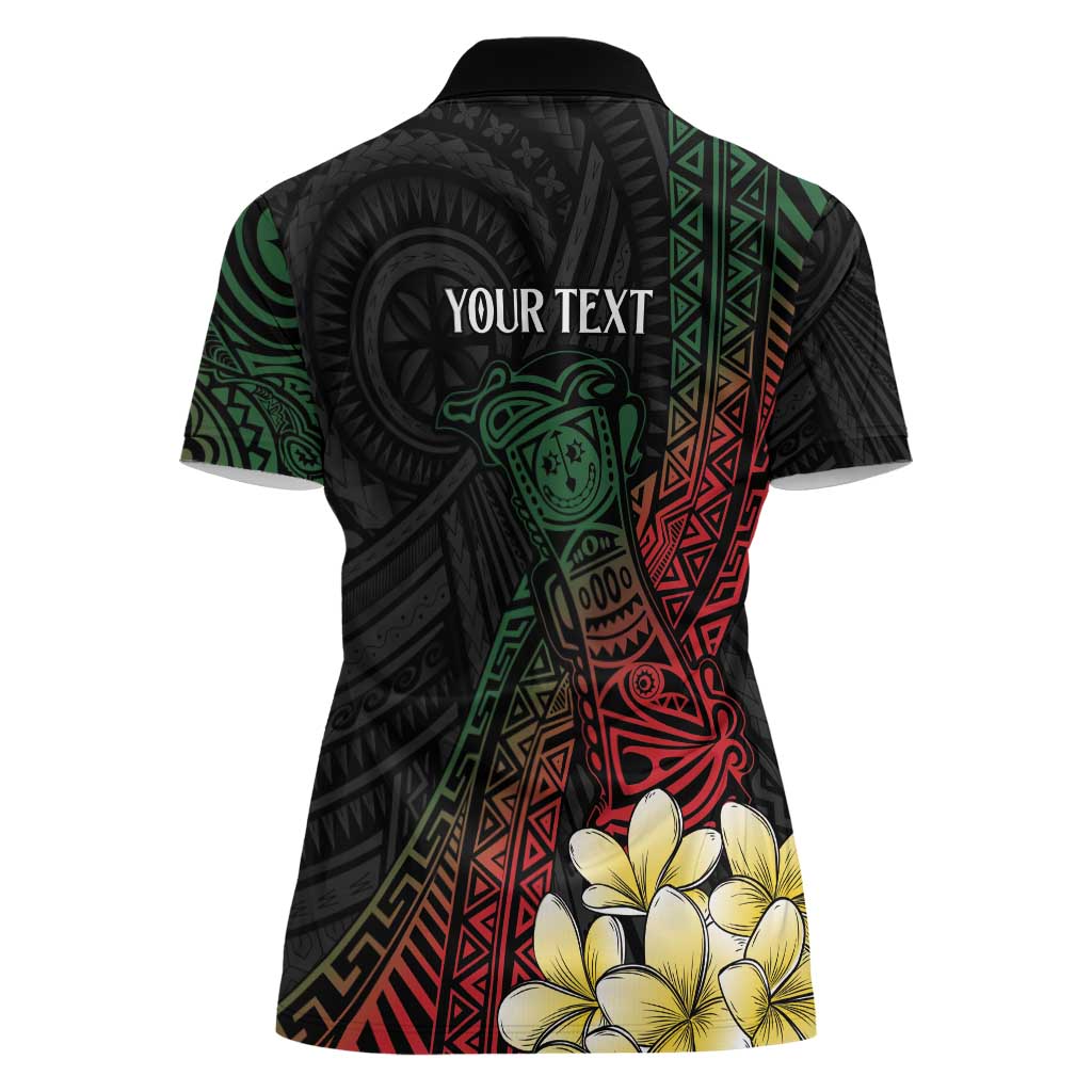 Personalized Papua New Guinea Women Polo Shirt Kundu Drum Motifs - Sepik Colors