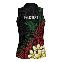 Personalized Papua New Guinea Women Sleeveless Polo Shirt Kundu Drum Motifs - Sepik Colors LT7 - Polynesian Pride