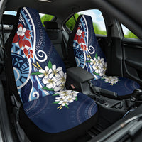 Bula Fiji Tagimaucia Mix Plumeria Masi Tapa Car Seat Cover Blue