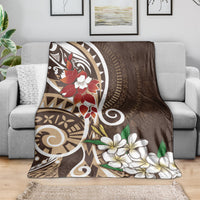 Bula Fiji Tagimaucia Mix Plumeria Masi Tapa Blanket Brown LT7 - Polynesian Pride