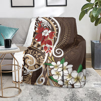 Bula Fiji Tagimaucia Mix Plumeria Masi Tapa Blanket Brown LT7 - Polynesian Pride
