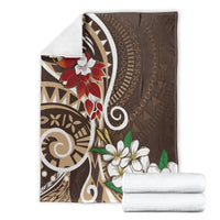 Bula Fiji Tagimaucia Mix Plumeria Masi Tapa Blanket Brown LT7 - Polynesian Pride
